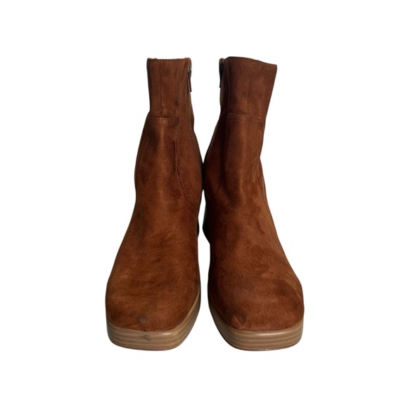 BP Keyla Platform Block Heel Square Toe Faux Suede Ankle Boots Women’s Size 11 - Picture 6 of 10